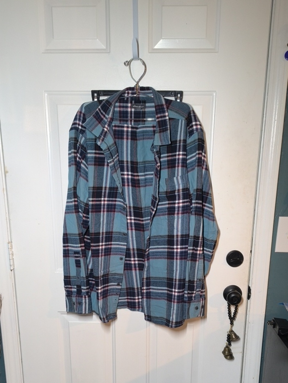 Eddie Bauer Blue Plaid Flannel Shirt